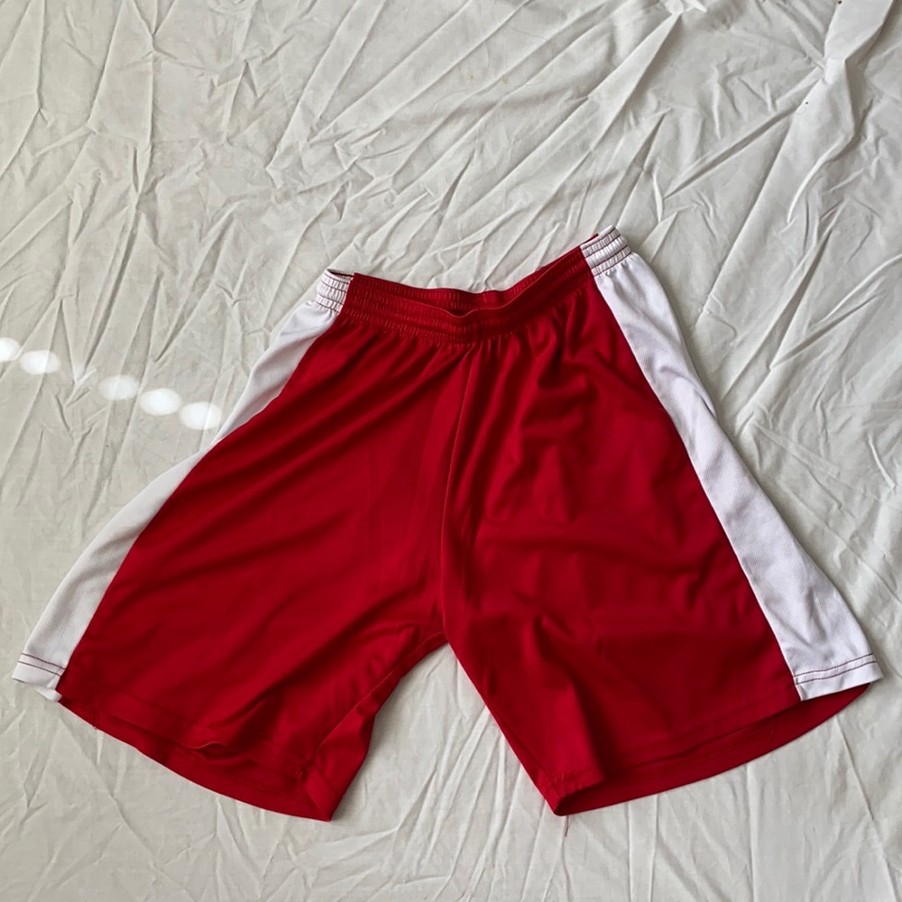 Red and White Basketball Short
